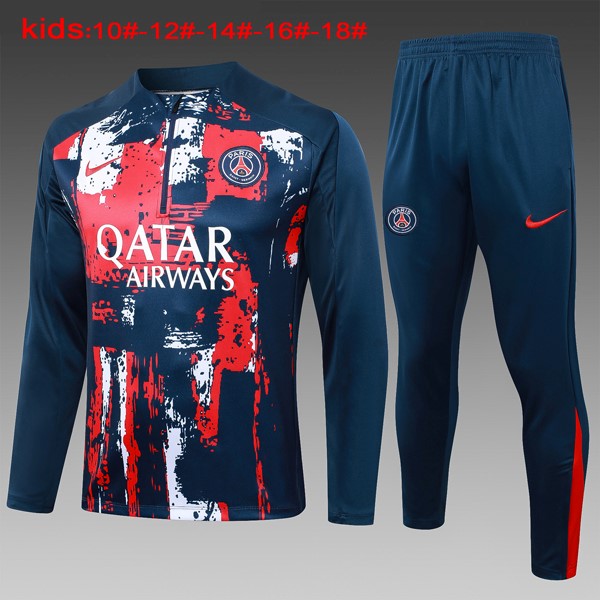 Kinder Sweatshirts PSG 2024-2025 Blau Rote 3